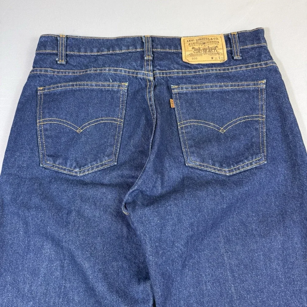 VTG Levis 505 Jeans 36x32 (measures 34x32) Mens Orange Tab Made in USA 80s EUC
